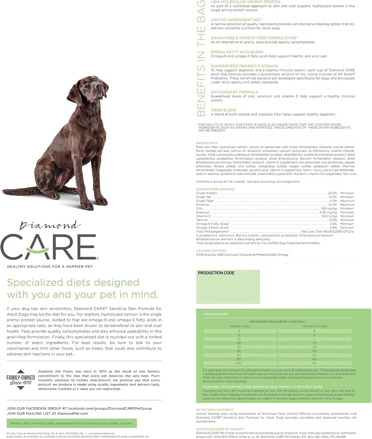 DIAMOND CARE Grain-Free Formulation Adult Dry Dog Food for Sensitive Skin Specially, Itchy Skin or Allergies Made with Hydrolyzed Protein from Salmon - Image 2