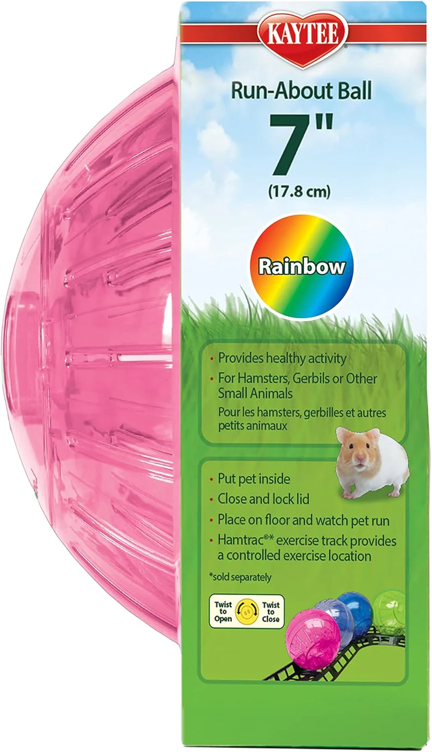 Kaytee 7" Assorted Color Run-About Exercise Ball For Pet Hamsters & Gerbils - Image 2