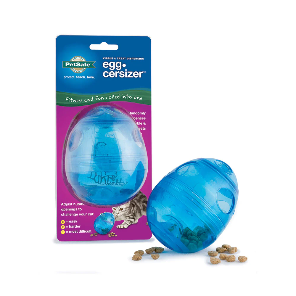 PetSafe FUNKitty Egg Cersizer - Cat Slow Feeder - Interactive Cat Meal Dispensing Toy - Great for Portion Control and Fast Eaters - Improve Digestion - Cat Enrichment and Exercise Toy