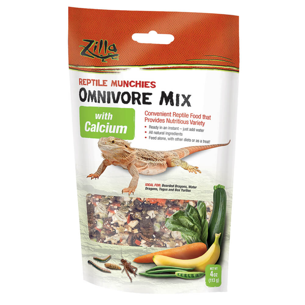 Zilla Reptile Munchies - Omnivore Mix with Calcium 4 oz