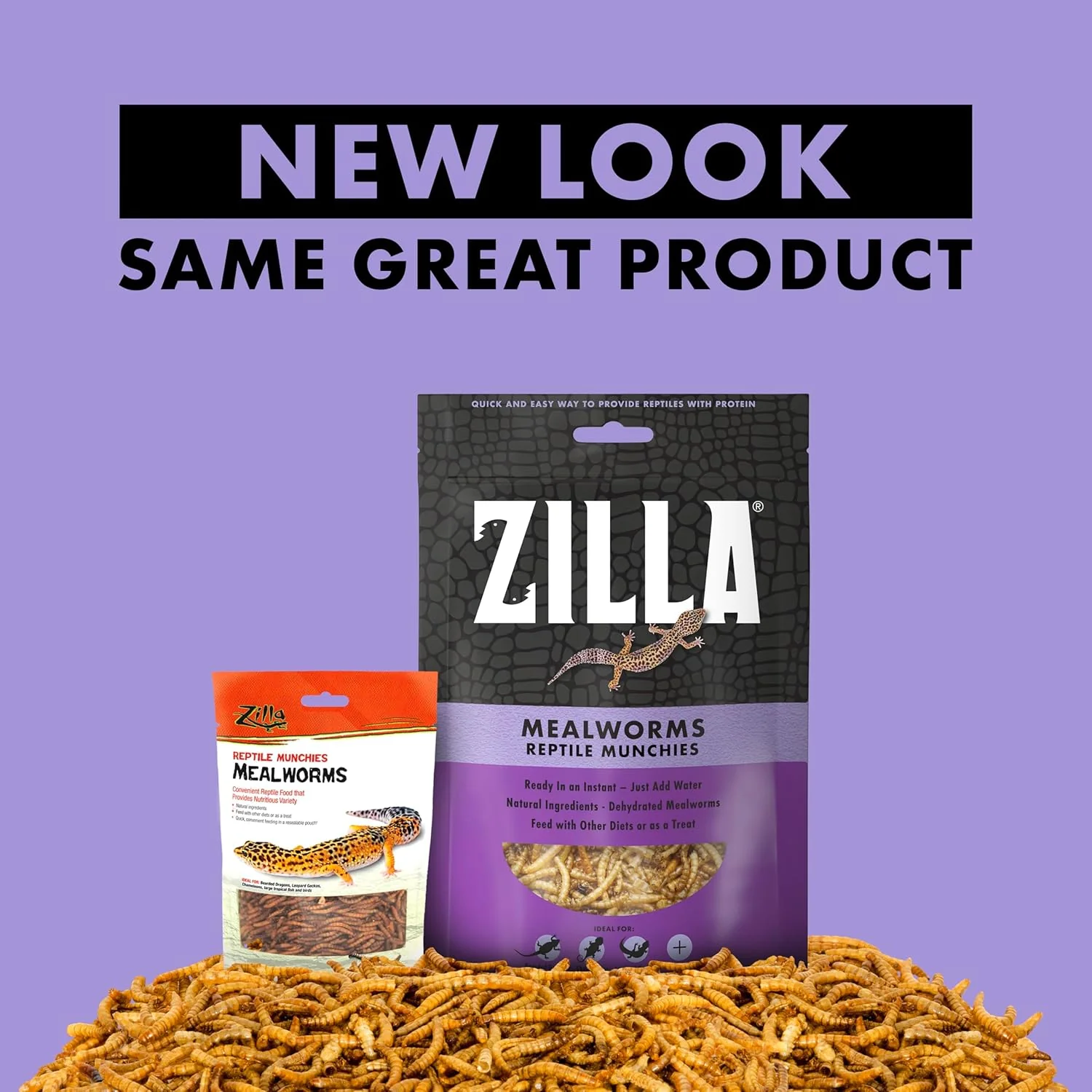 Zilla Reptile Munchies, Mealworms, All-Natural, Dehydrated Mealworms, Ideal for Bearded Dragons, Leopard Geckos, Chameleons and other lizards, Resealable Bag - Image 7
