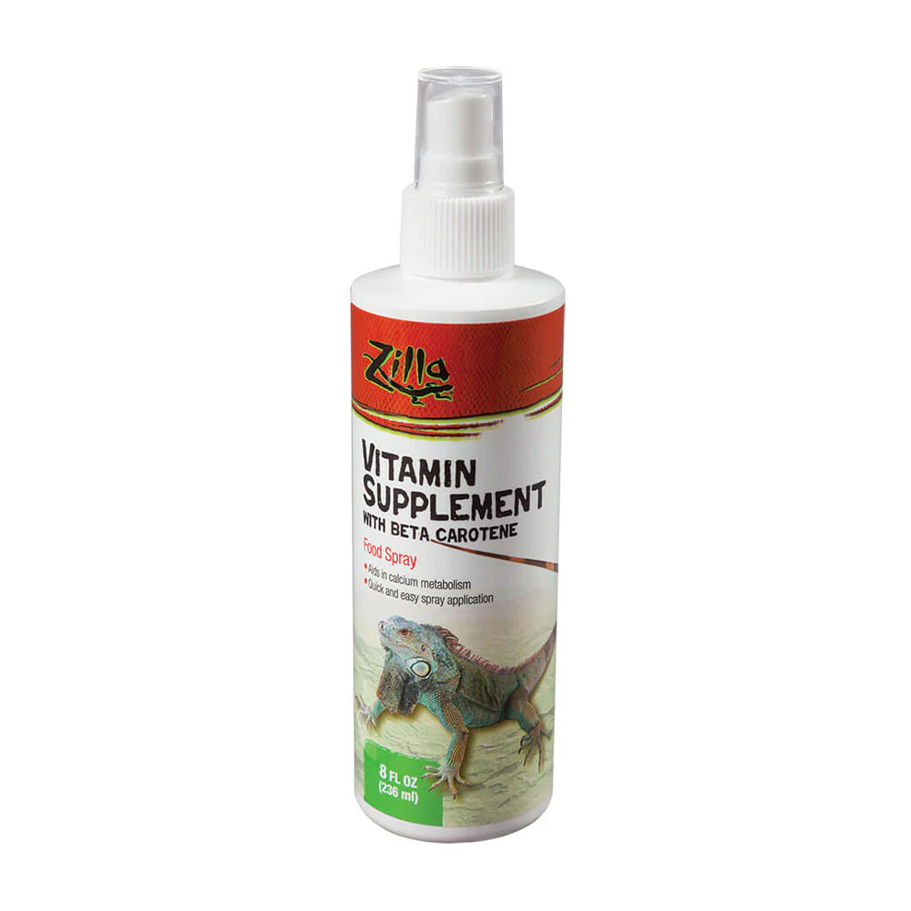 Zilla Vitamin Supplement Food Spray, with Carotene, Spray-on Multivitamin Supplement for Reptiles