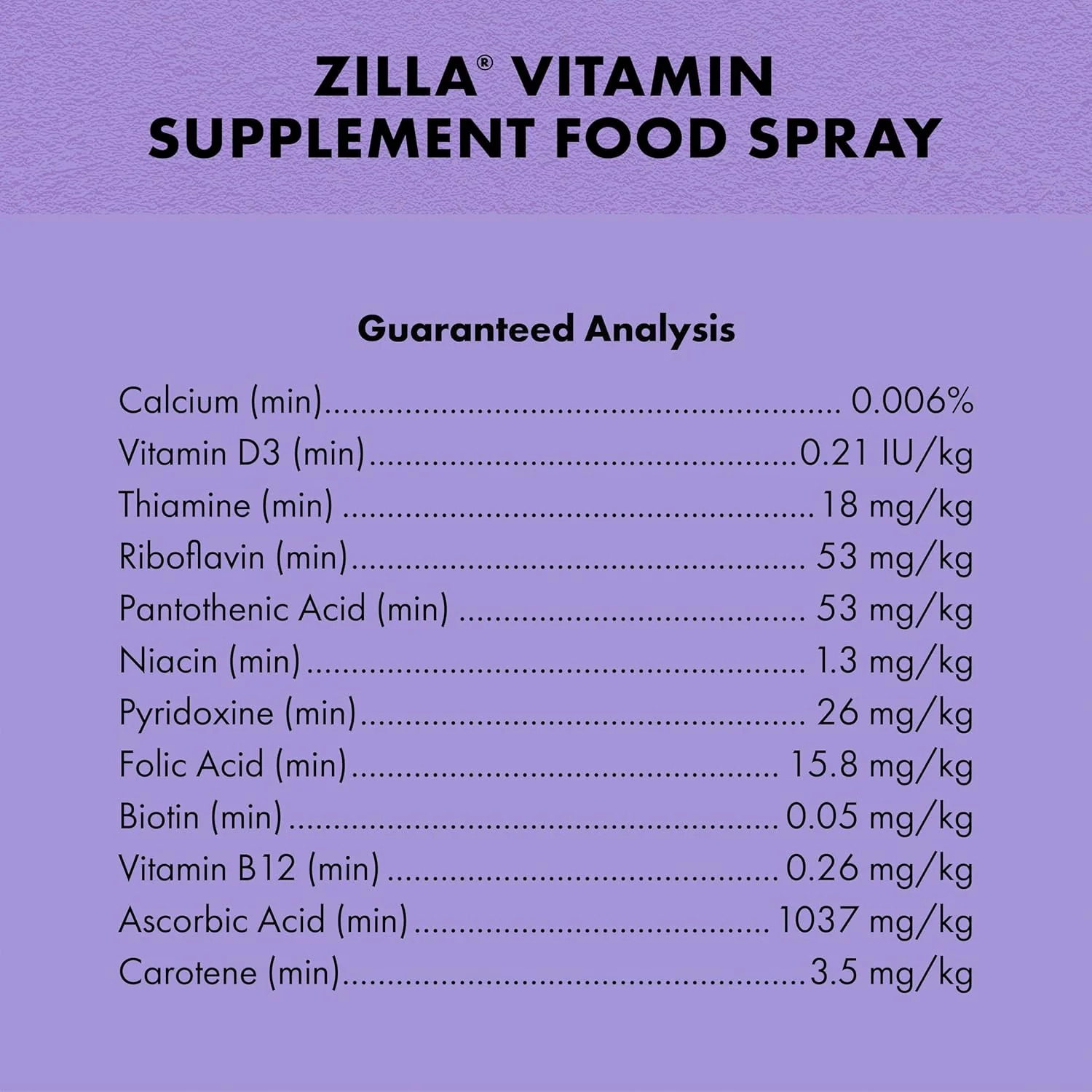 Zilla Vitamin Supplement Food Spray, with Carotene, Spray-on Multivitamin Supplement for Reptiles - Image 3