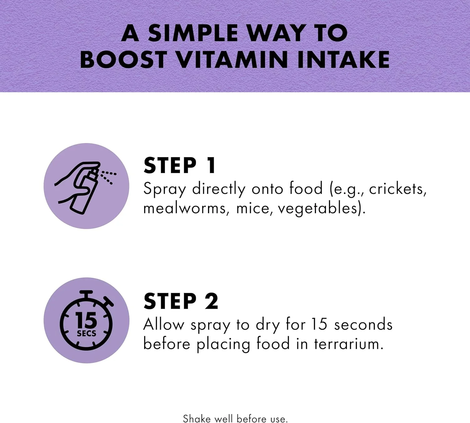 Zilla Vitamin Supplement Food Spray, with Carotene, Spray-on Multivitamin Supplement for Reptiles - Image 4