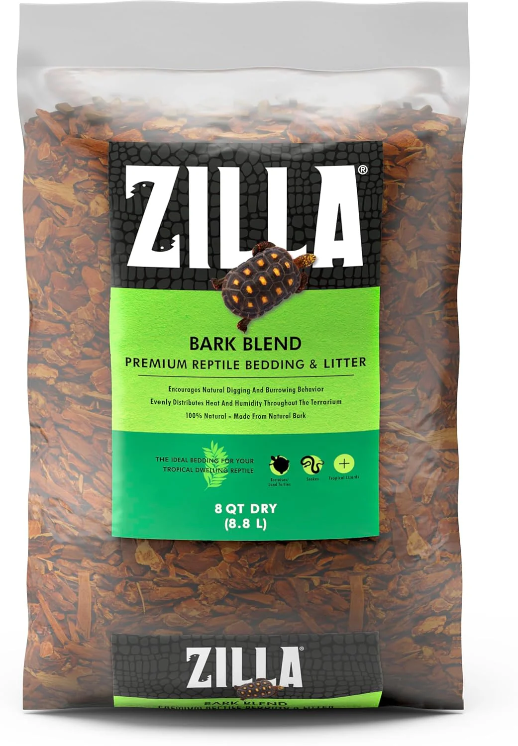 Zilla Reptile Terrarium Bedding Substrate Bark Blend, 8 Quart - Image 2