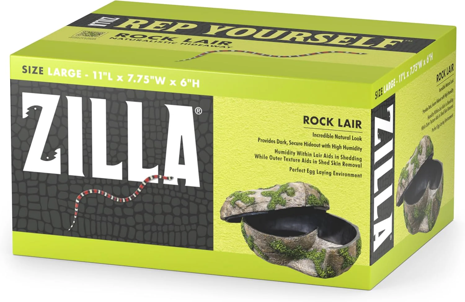 Zilla Pet Terrarium Rock Lair, Reptile Hide for Lizards, Snakes and More, Large - Image 2