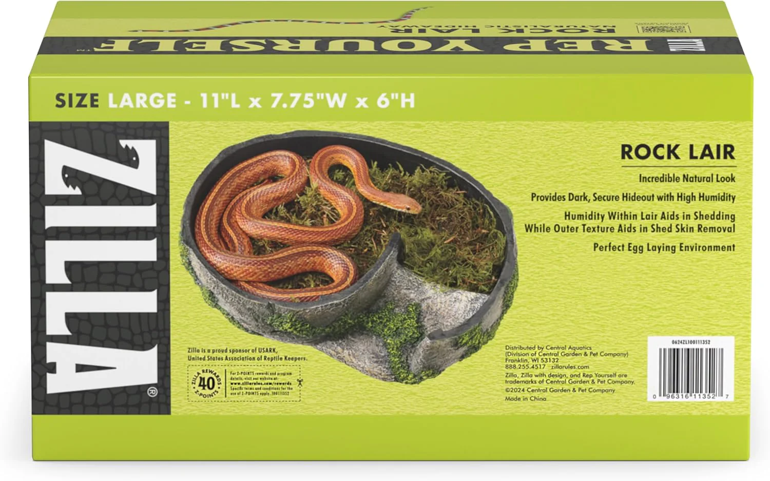 Zilla Pet Terrarium Rock Lair, Reptile Hide for Lizards, Snakes and More, Large - Image 4