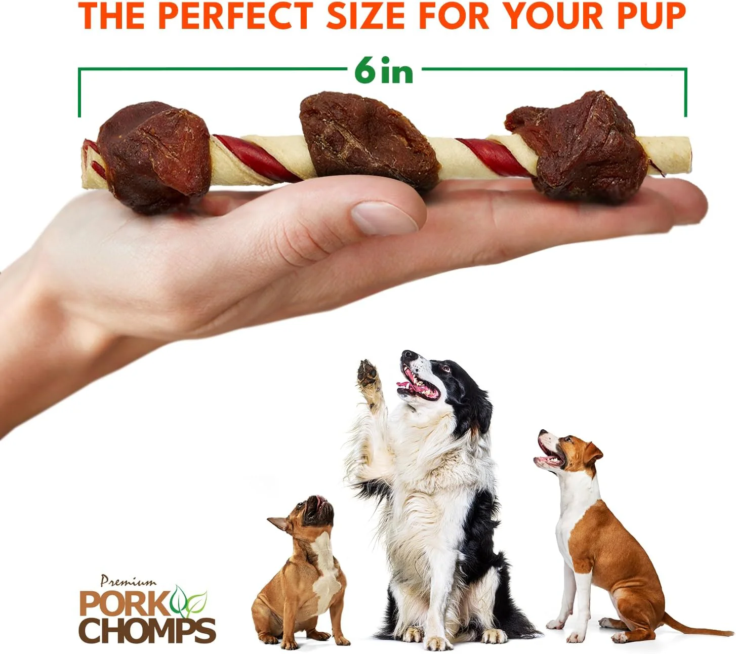 Pork Chomps Premium 6CT Meaty Skewers, Brown - Image 4