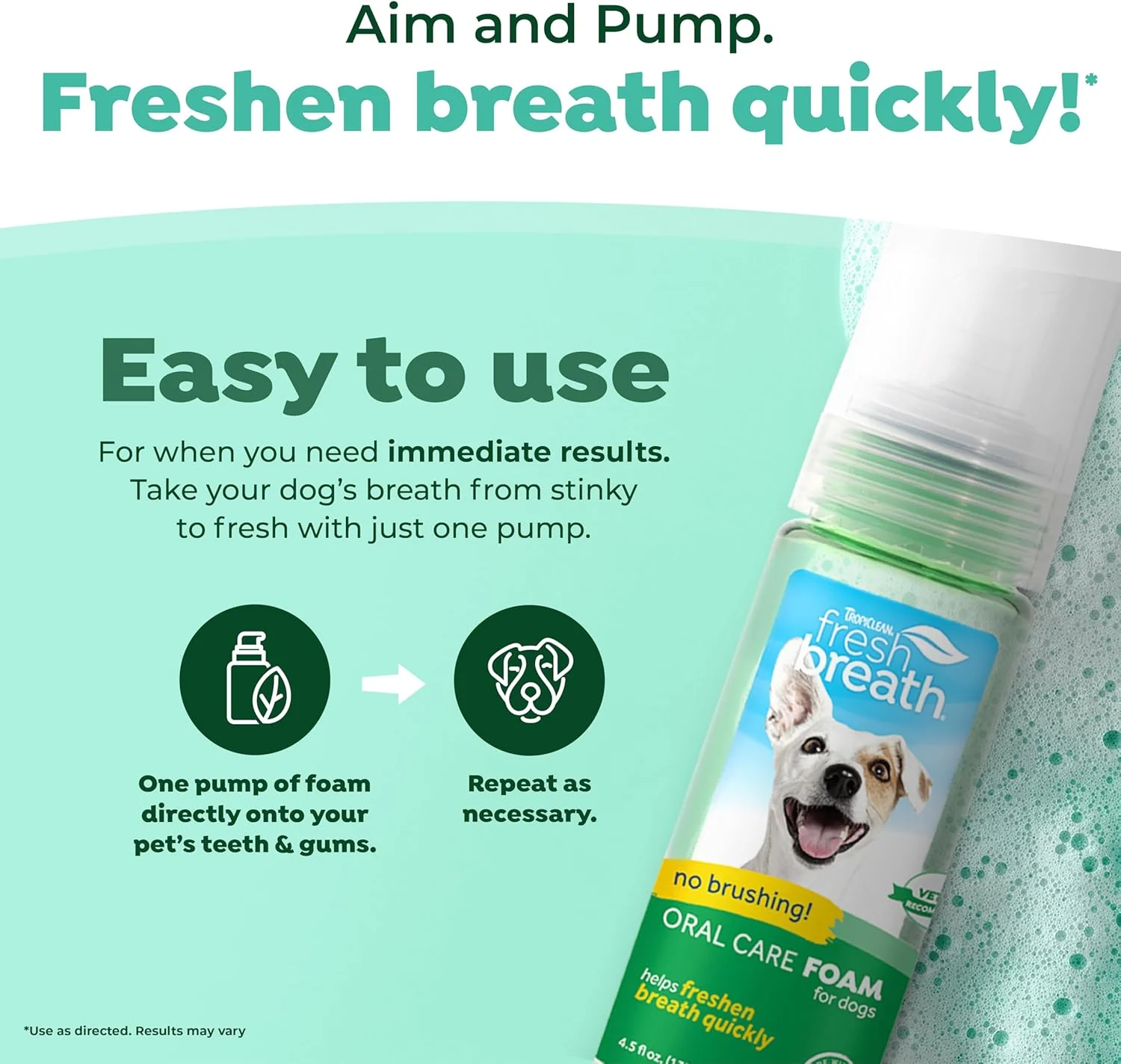 TropiClean Fresh Breath Dental Foam Spray for Dogs & Cats - Image 3