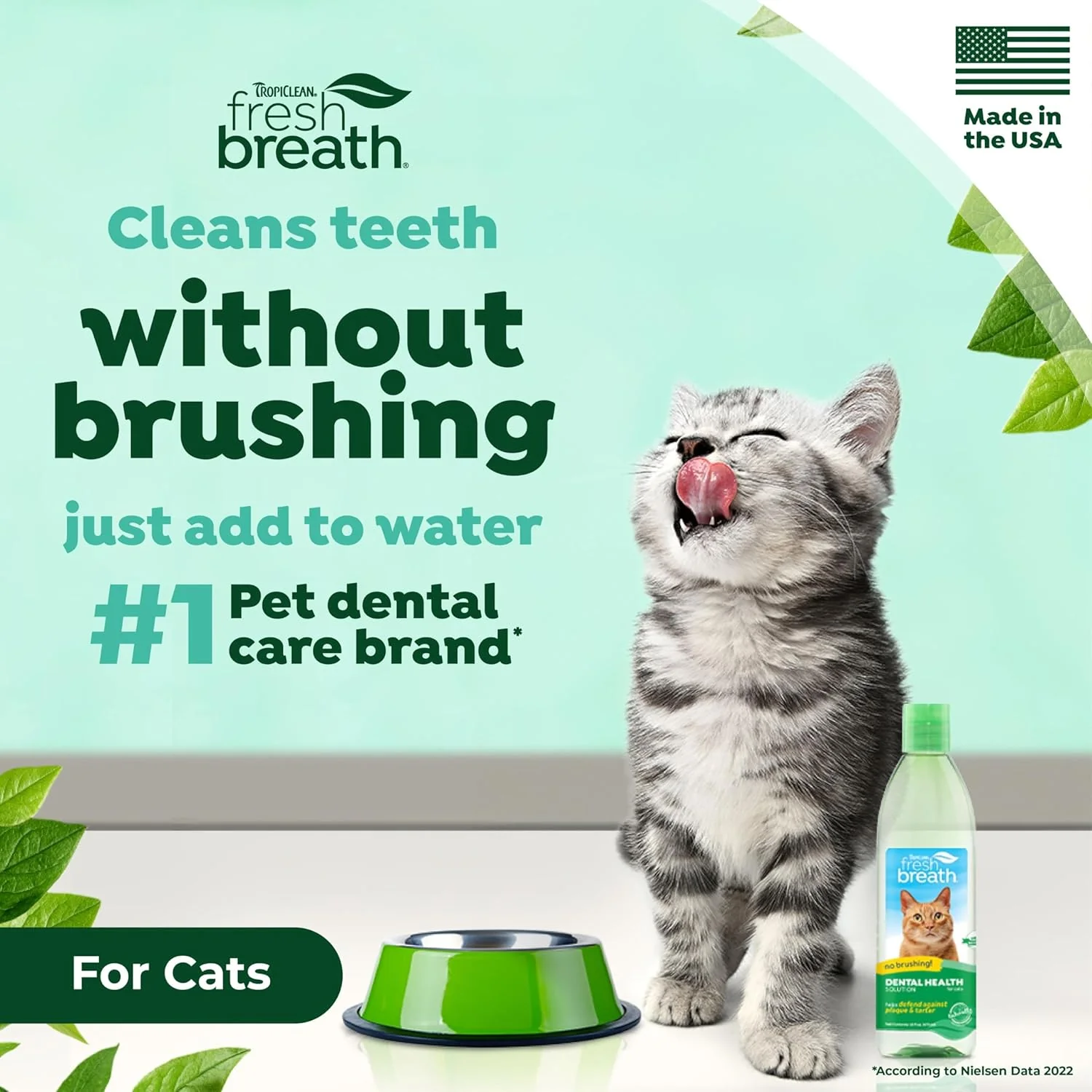 TropiClean Fresh Breath for Cats | Cat Dental Care and Teeth Cleaning | Breath Freshener | Water Additive for Cats | - Image 2