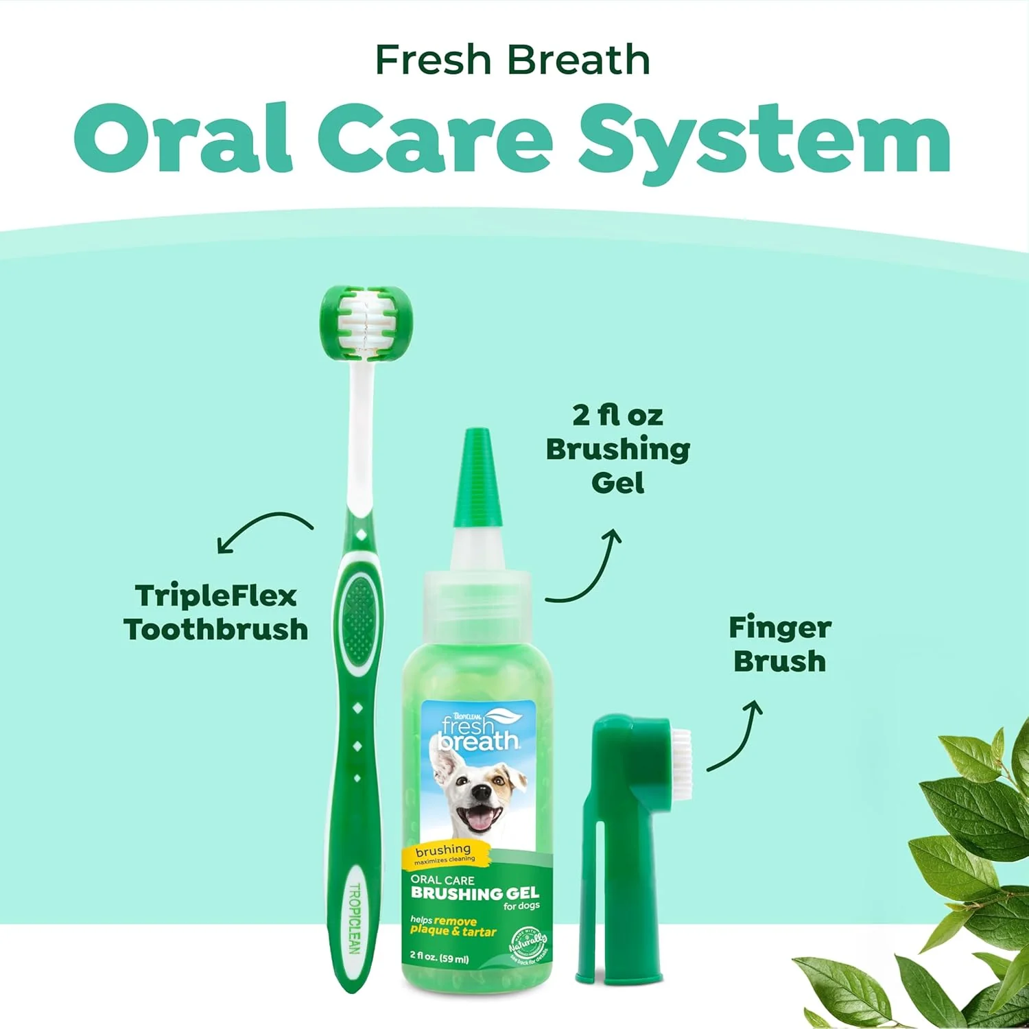 TropiClean Fresh Breath Toothbrush and Toothpaste Kit for Dogs, Teeth Cleaning Kit for Plaque & Tartar Removal, Breath Freshener, Dog Dental Care - Image 3
