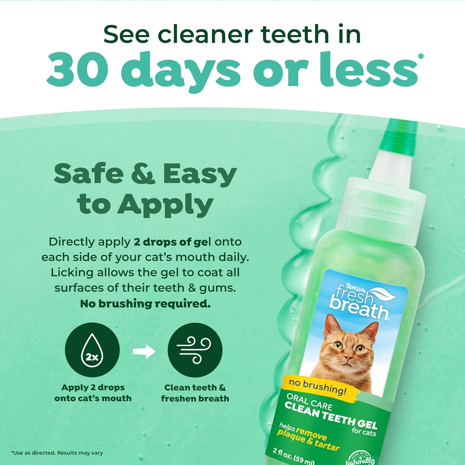 TropiClean Fresh Breath Cat Toothpaste for Teeth Cleaning, Breath Freshener, Easy to Use Plaque & Tartar Remover Gel - Image 4