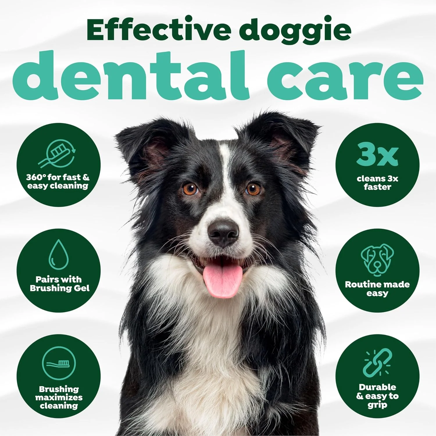 TropiClean Fresh Breath TripleFlex Toothbrush for Large Dogs  | 360-Degree Toothbrush | - Image 4
