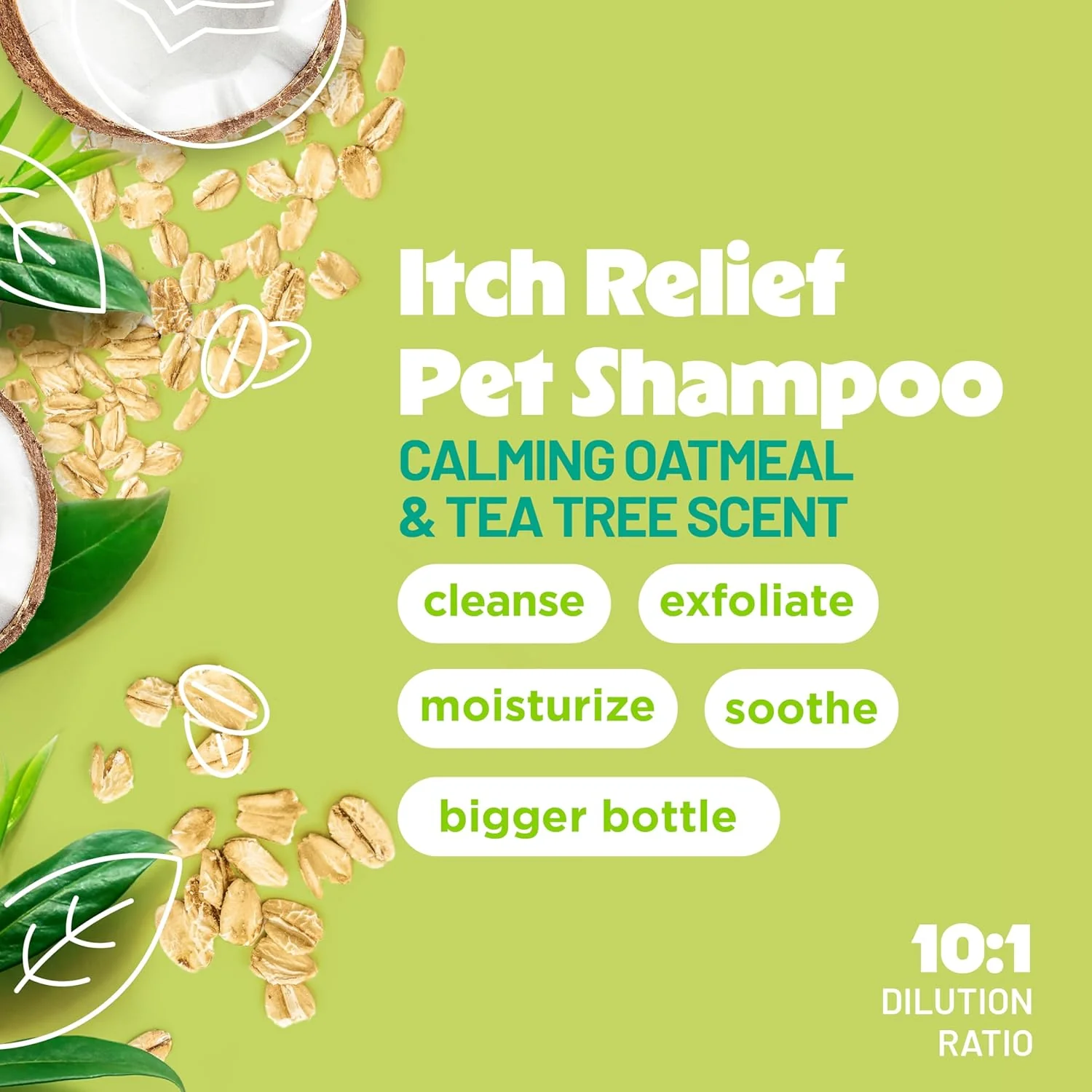 TropiClean Oatmeal Dog Shampoo for Itchy Skin Relief, Professional Dog Shampoo, Soothing Medicated Itch Relief, Puppy Safe 1 gal - Image 2