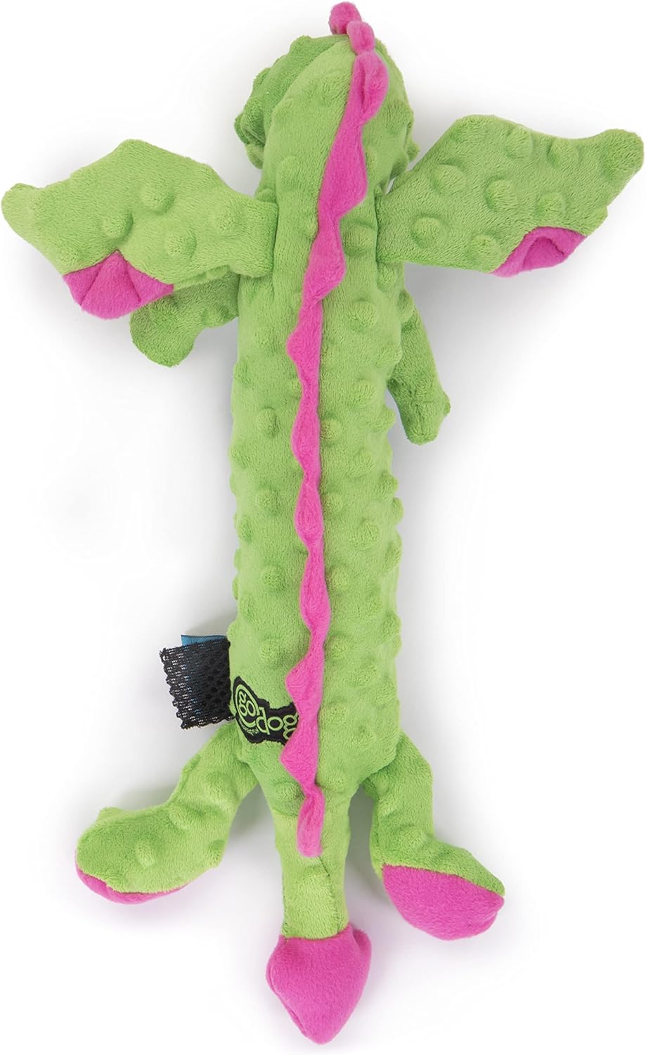 goDog Bubble Plush Skinny Dragons Squeaky Plush Dog Toy, Chew Guard Technology - Green - Image 7