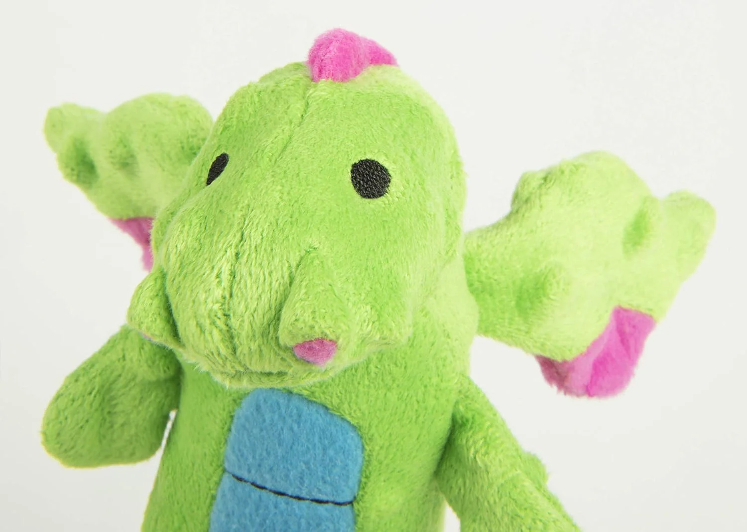 goDog Bubble Plush Skinny Dragons Squeaky Plush Dog Toy, Chew Guard Technology - Green - Image 3