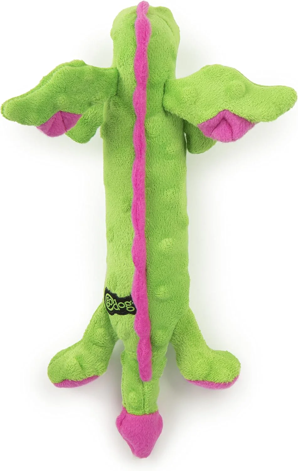 goDog Bubble Plush Skinny Dragons Squeaky Plush Dog Toy, Chew Guard Technology - Green - Image 6