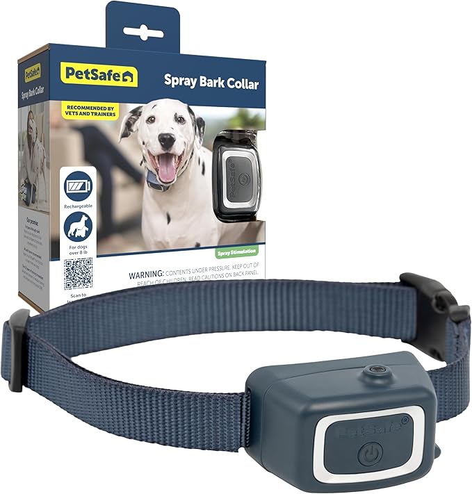 PetSafe Spray Bark Dog Collar, Automatic No Bark Device for Dogs 8 lb. and Up - Rechargeable and Water-Resistant – Includes Citronella and Unscented Spray Refills & USB Charging Cable, Navy - Image 3