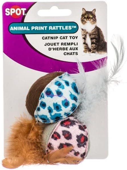 Spot® Ethical Assorted Animal Print Rattle with Catnip 2-Pack - Image 2