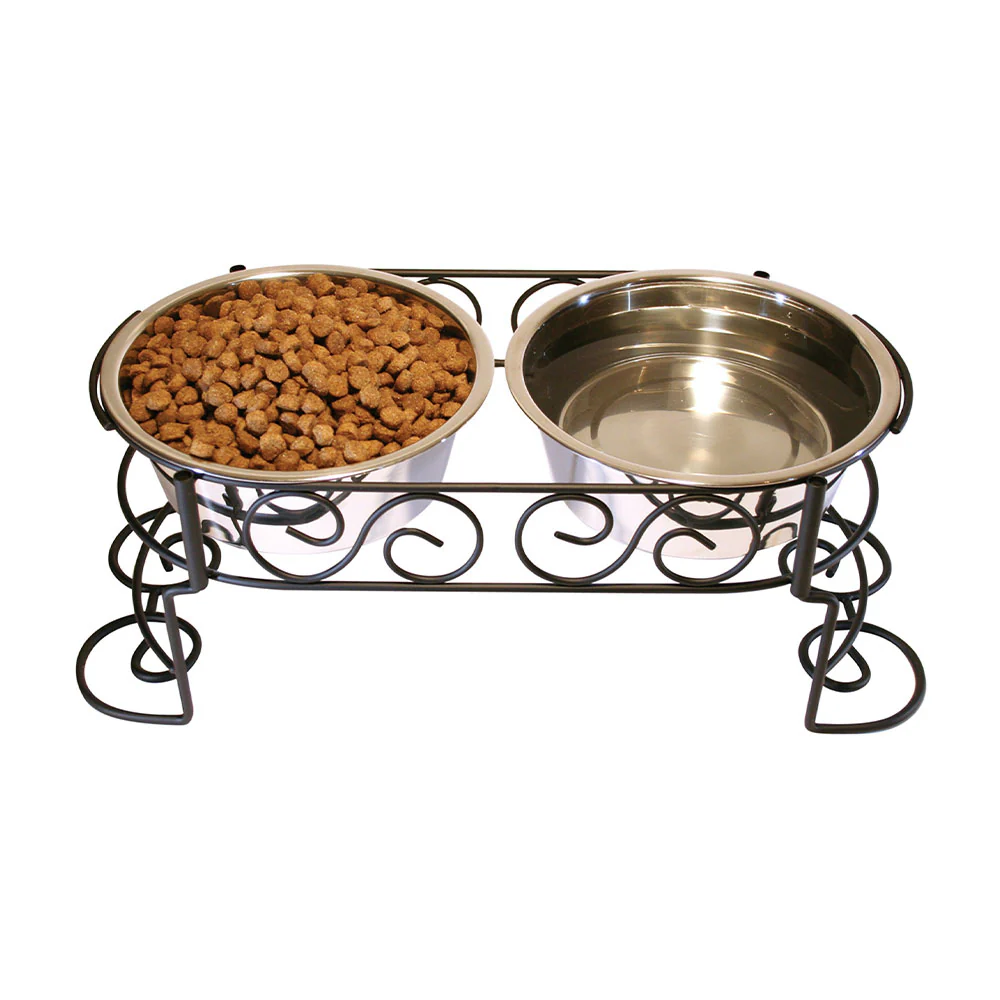Spot® Stainless Steel Scroll Work Double Diner