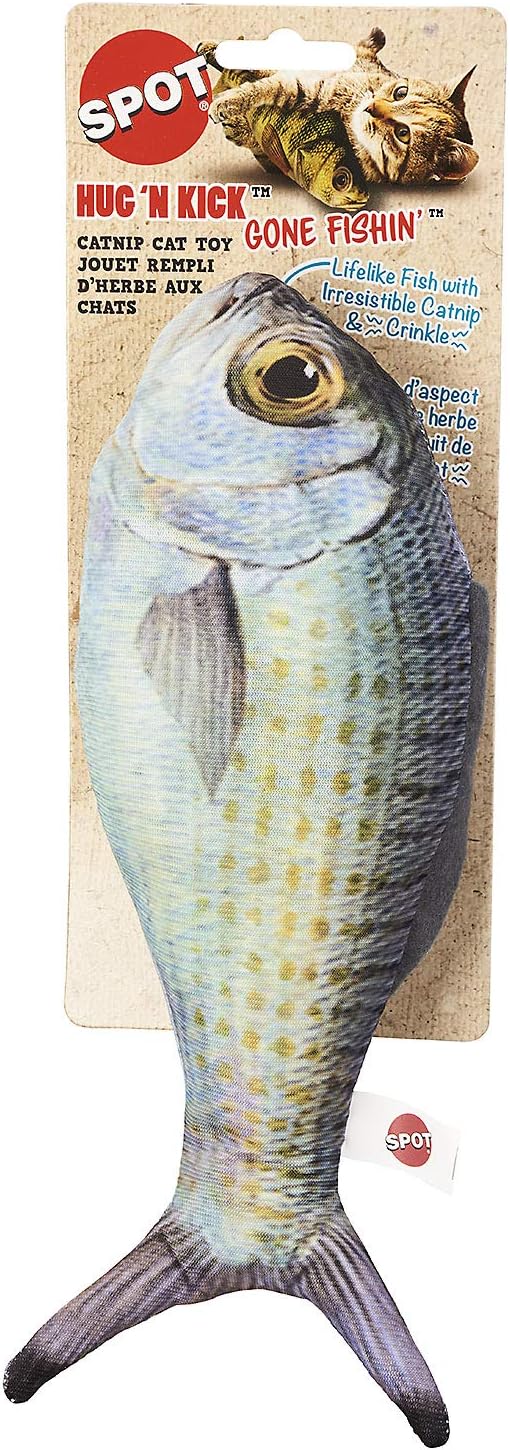 SPOT Fanatic Fish Hug N' Kick - Large Cat Toy with Catnip and Crinkle Sound, Realistic Looking Fish Toy for Cats to Cuddle, Chase, Hug, Kick, and Swat - 11in Plush Toy,1Piece - Image 3