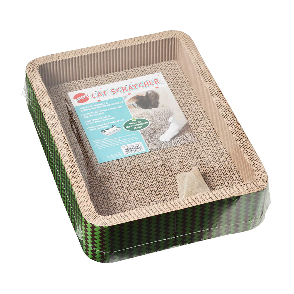 Spot® Corrugated Cardboard Cat Scratcher / 17" Bed/with Catnip and Silver Vine