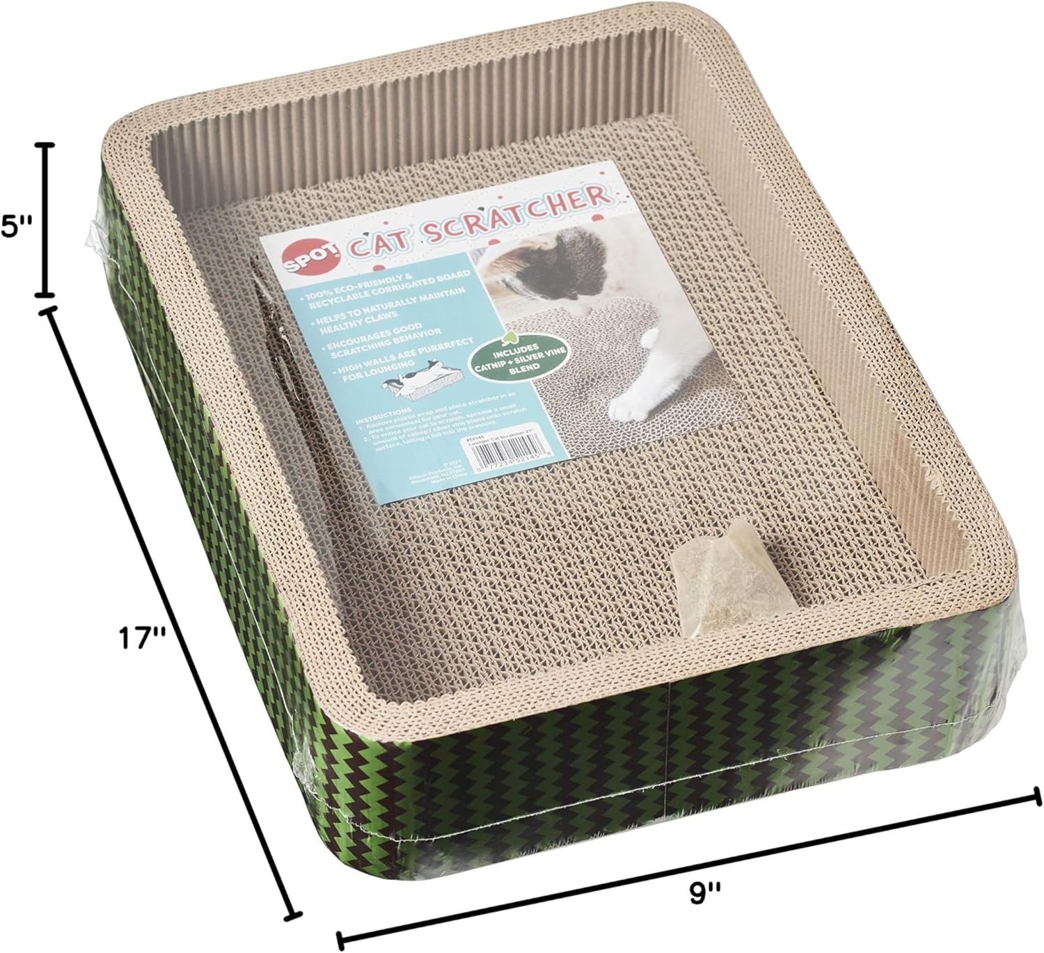 Spot® Corrugated Cardboard Cat Scratcher / 17" Bed/with Catnip and Silver Vine - Image 3
