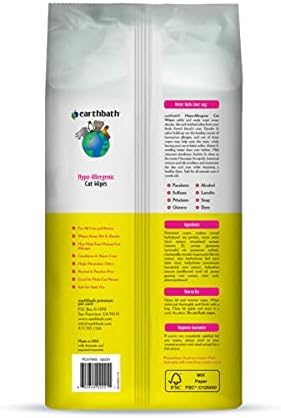 Earthbath® Hypo-Allergenic Fragrance Free Cat Wipes 100 Count - Image 2