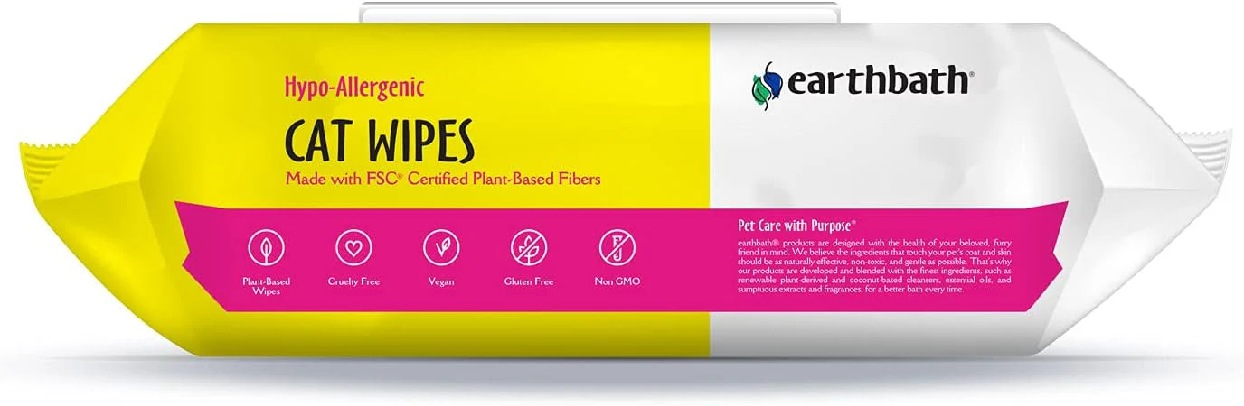 Earthbath® Hypo-Allergenic Fragrance Free Cat Wipes 100 Count - Image 3