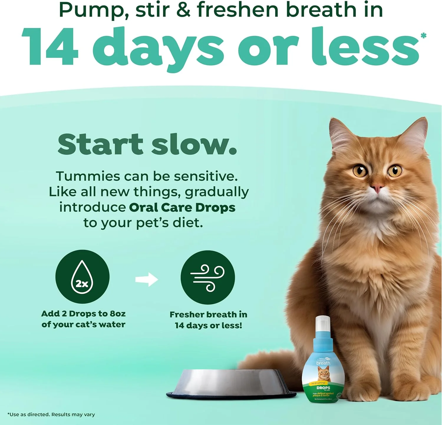 TropiClean Fresh Breath Drops for Cats Travel Size | Cat Mouthwash | Water Additive For Cats | Kitten Bad Breath Water Additive | Made in the USA | - Image 3