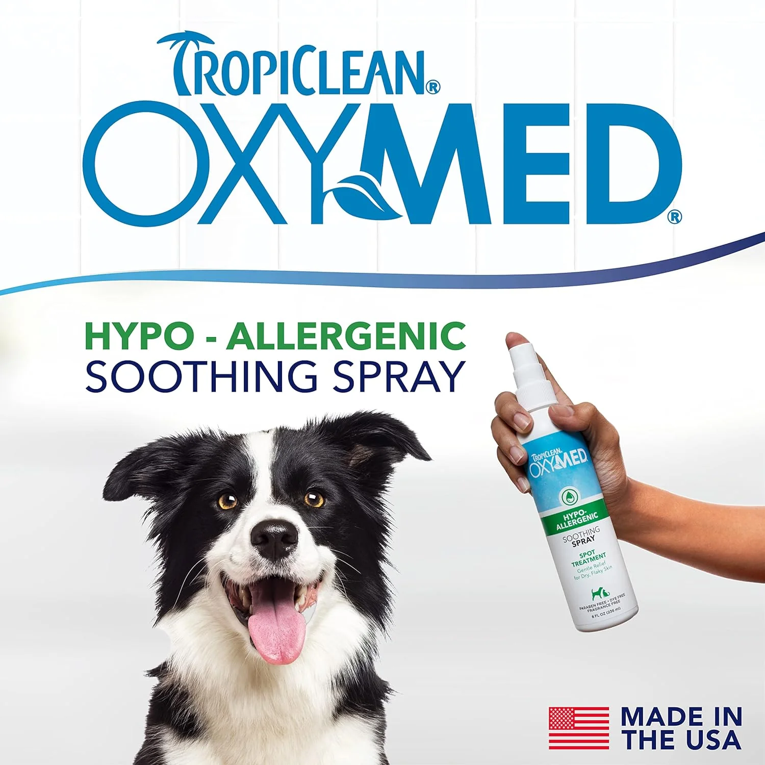 TropiClean OxyMed Hypoallergenic Hot Spot Treatment for Dogs, Dog Allergy Relief Spray, - Image 2