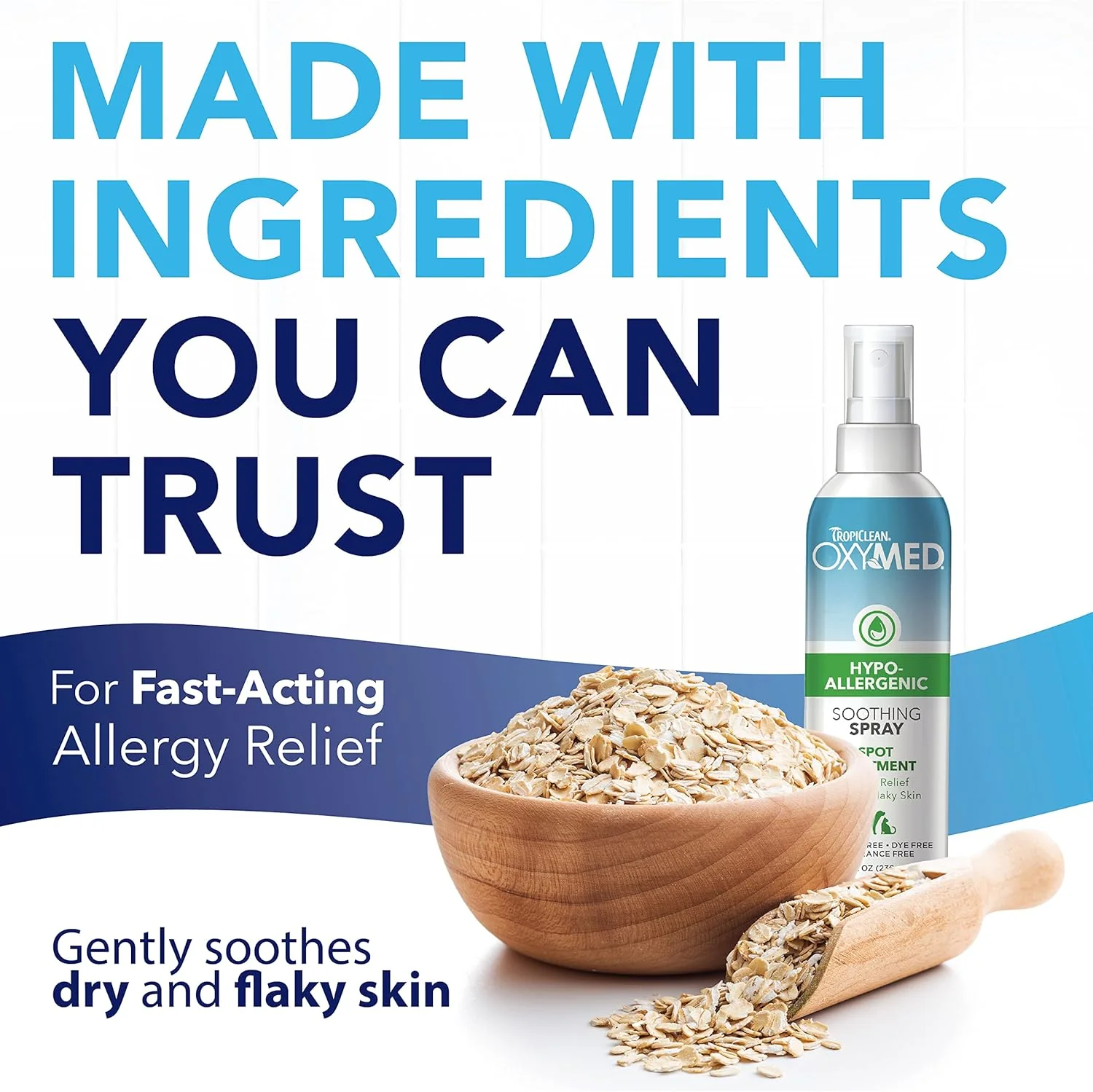 TropiClean OxyMed Hypoallergenic Hot Spot Treatment for Dogs, Dog Allergy Relief Spray, - Image 3