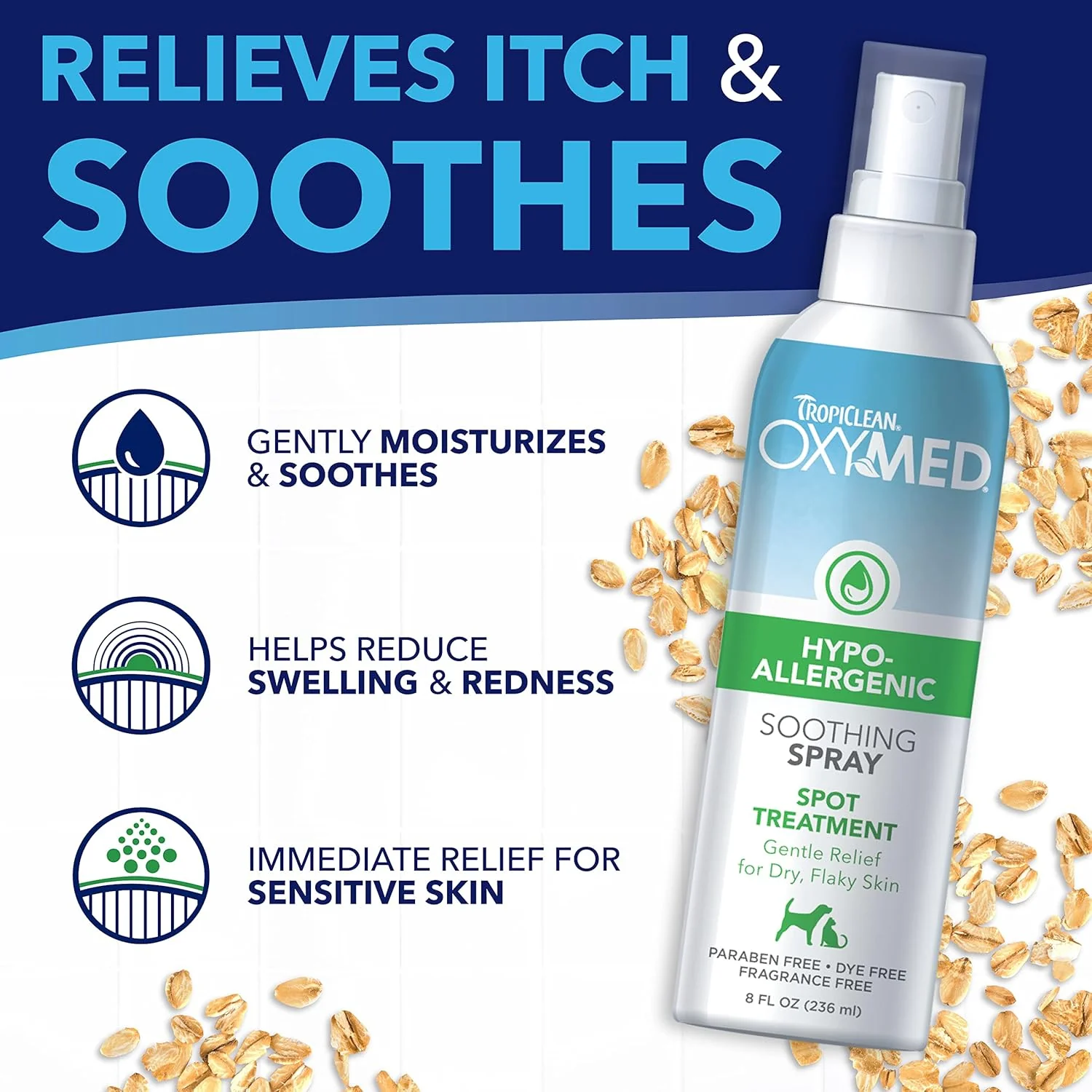 TropiClean OxyMed Hypoallergenic Hot Spot Treatment for Dogs, Dog Allergy Relief Spray, - Image 5