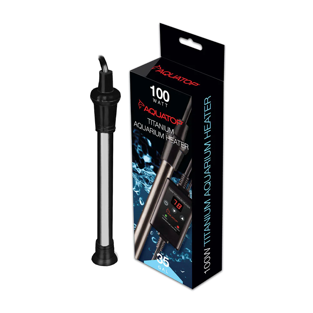 Aquatop Titanium Heater with Controller - Fully Submersible - Adjustable Temperature - for Turtles & Large Fish for Turtles & Large Fish