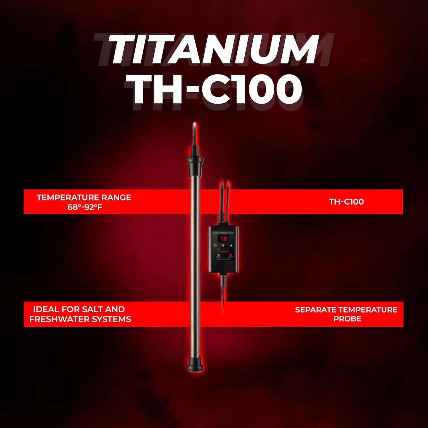 Aquatop Titanium Heater with Controller - Fully Submersible - Adjustable Temperature - for Turtles & Large Fish for Turtles & Large Fish - Image 6
