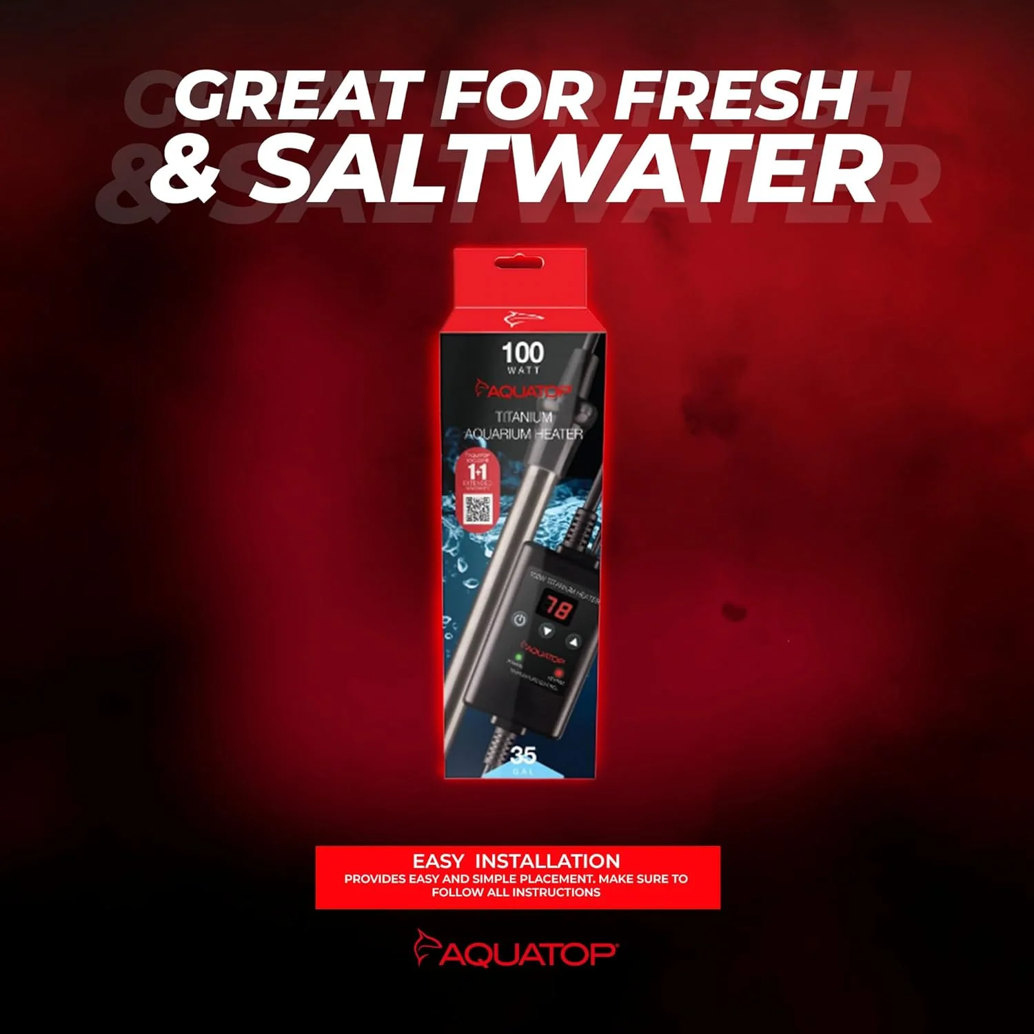 Aquatop Titanium Heater with Controller - Fully Submersible - Adjustable Temperature - for Turtles & Large Fish for Turtles & Large Fish - Image 8