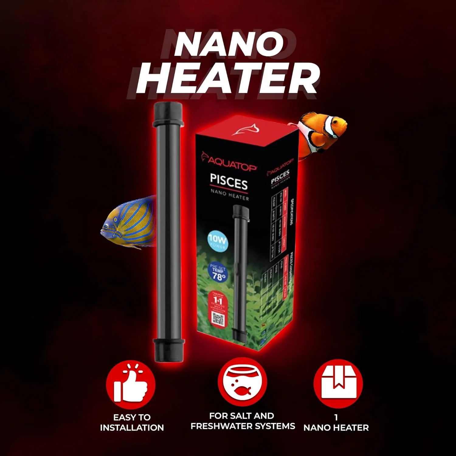 Aquatop® Pisces Nano Aquarium Heater 10 Watt for Up to 3 Gallons - Image 7