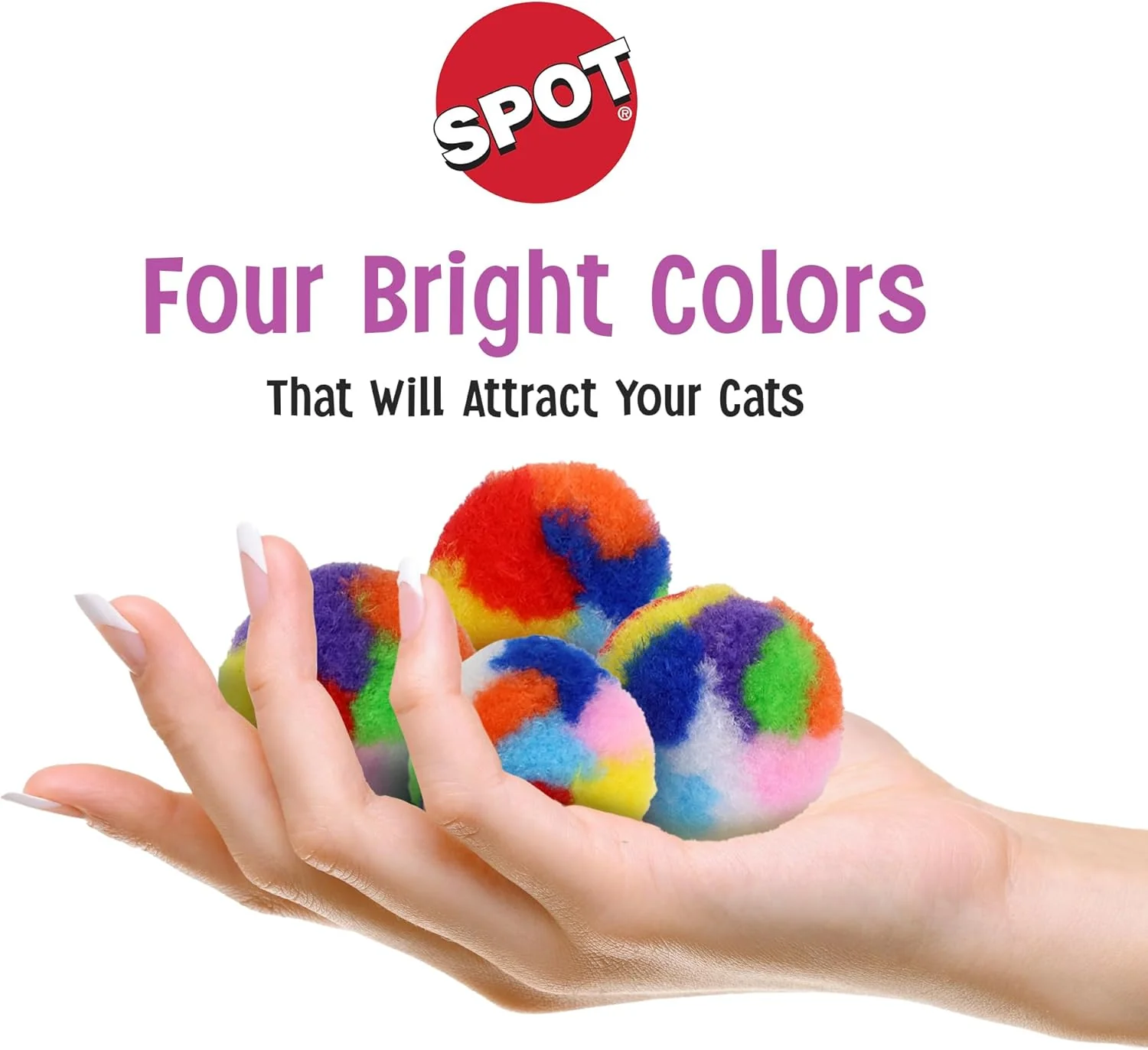 Ethical SPOT Kitty Yarn Puffs Colorful Woolen Yarn Cat Toy Contains Catnip 1.5" Pack of 4 Pet - Image 7
