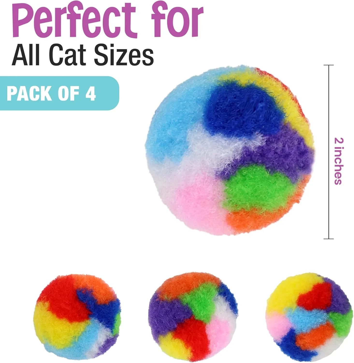 Ethical SPOT Kitty Yarn Puffs Colorful Woolen Yarn Cat Toy Contains Catnip 1.5" Pack of 4 Pet - Image 8