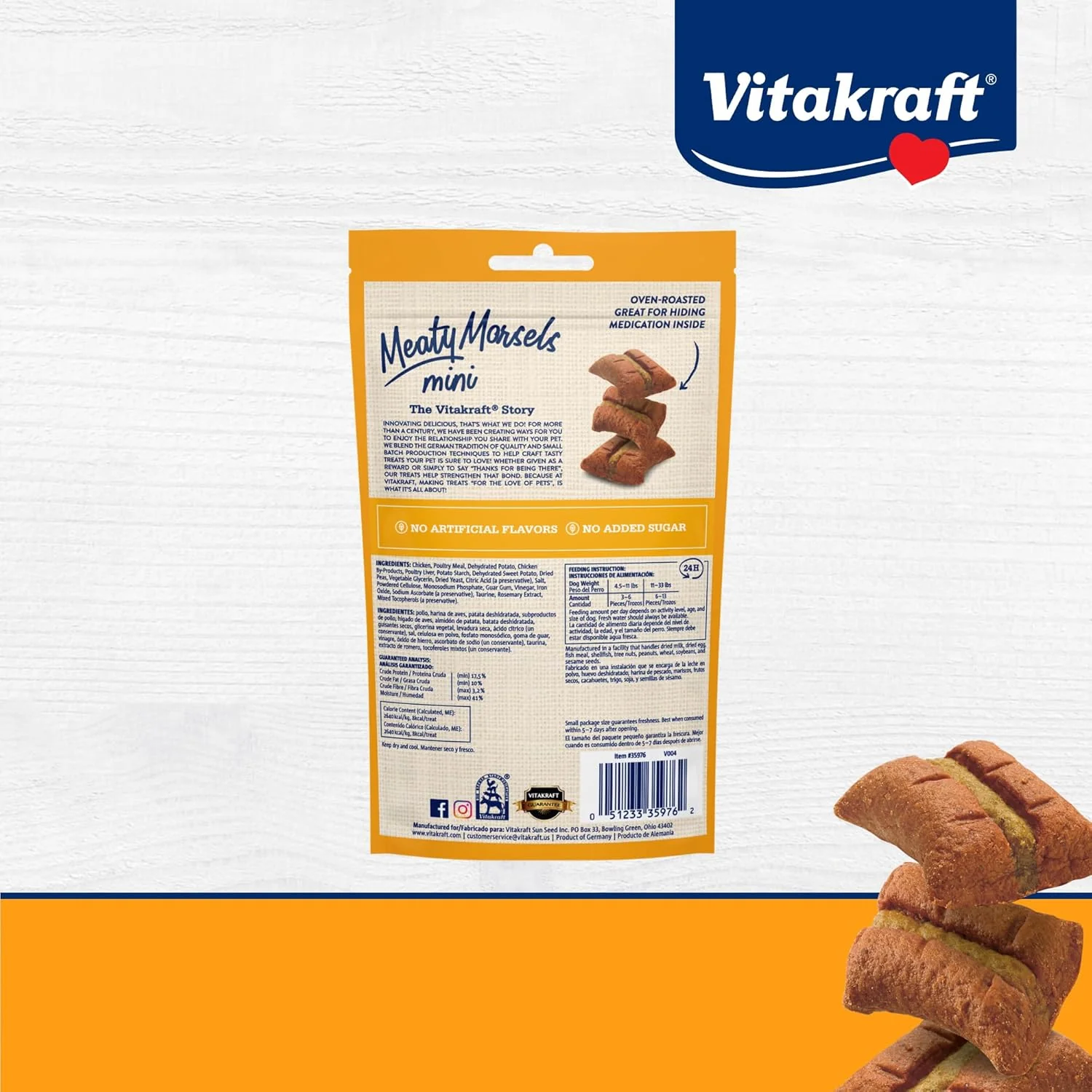Vitakraft Meaty Morsels Mini Treats for Dogs - Chicken with Sweet Potatoes - Super Soft Dog Treats for Training - Image 7