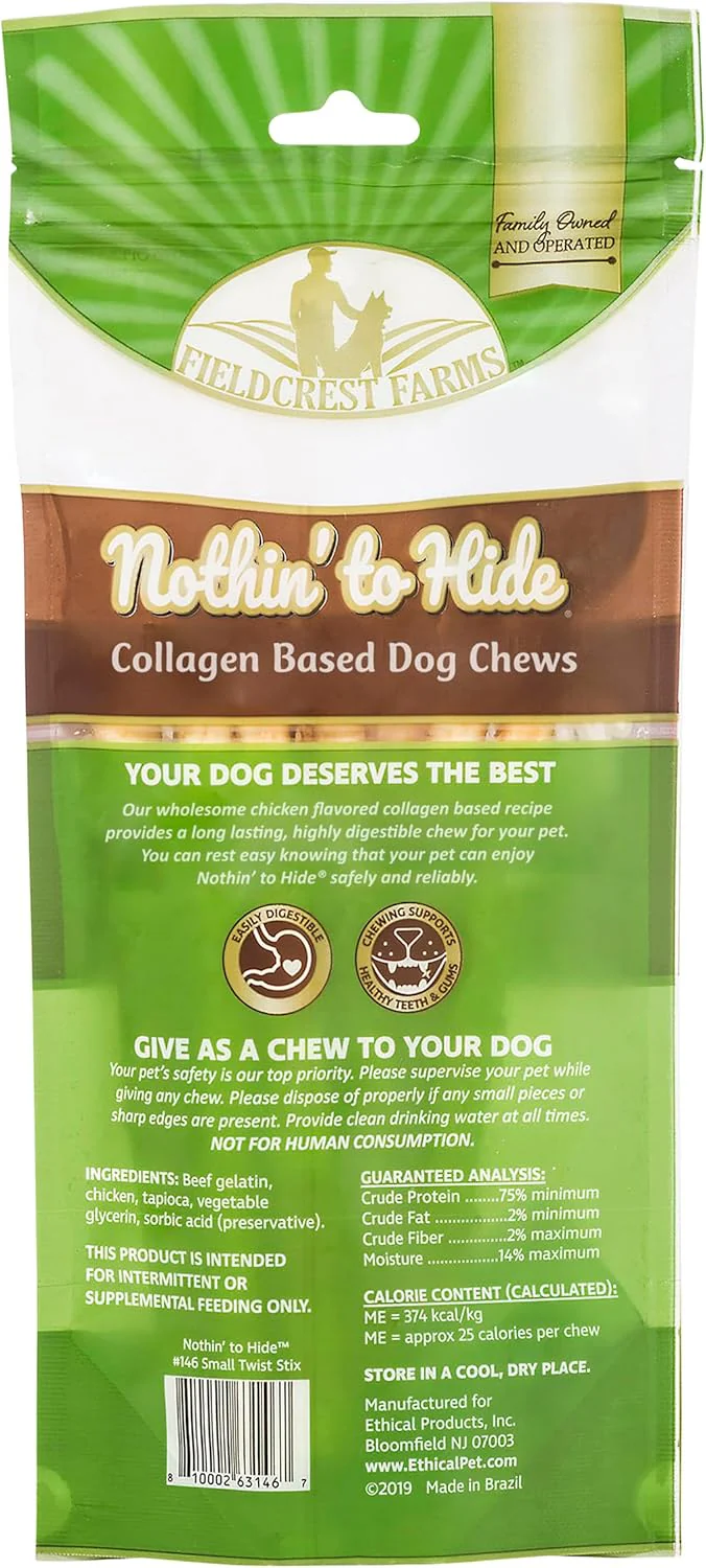Fieldcrest Farms Nothing to Hide Natural Rawhide Alternative Small Twist Stix for Dogs - (10 Sticks) All Natural Easily Digestible Chews for All Breed Dogs - Great for Dental Health - Image 3