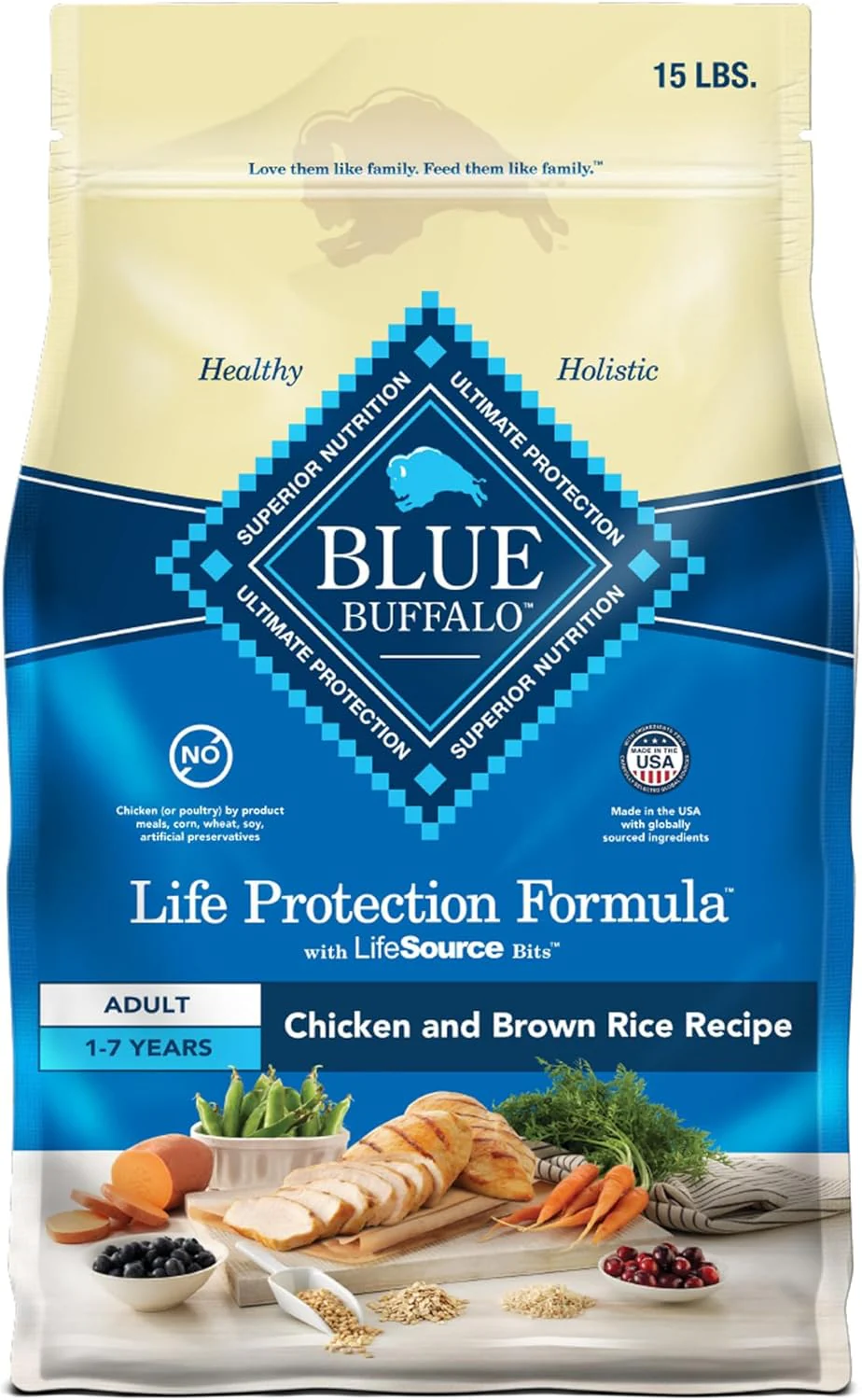 Blue Buffalo Life Protection Formula Adult Dry Dog Food, Helps Build and Maintain Strong Muscles, Made with Natural Ingredients, Chicken & Brown Rice Recipe - Image 14