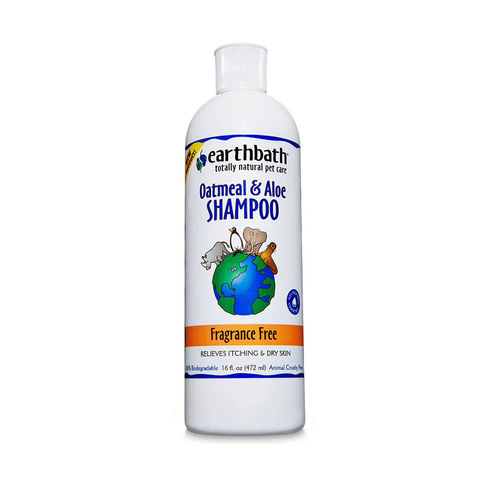 Earthbath® Oatmeal & Aloe Dog Shampoo - Oatmeal Shampoo for Dogs, Itchy, Dry Skin Relief, Dog Wash, Made in USA, Cruelty Free, Fragrance Free Pet Shampoos - 16 Oz (1 Pack)