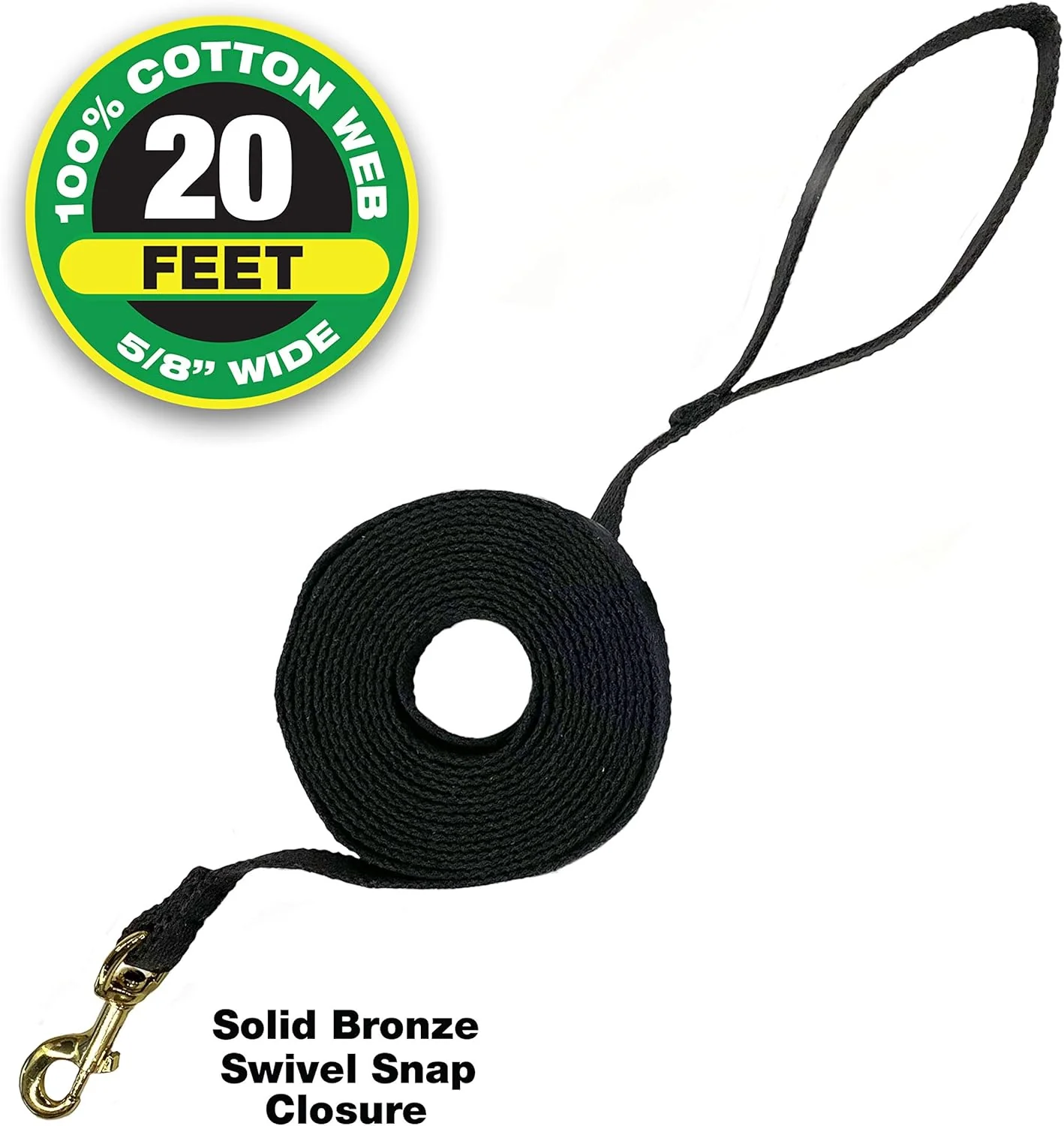 Four Paws Cotton Web Dog Training Lead, Black - Image 2