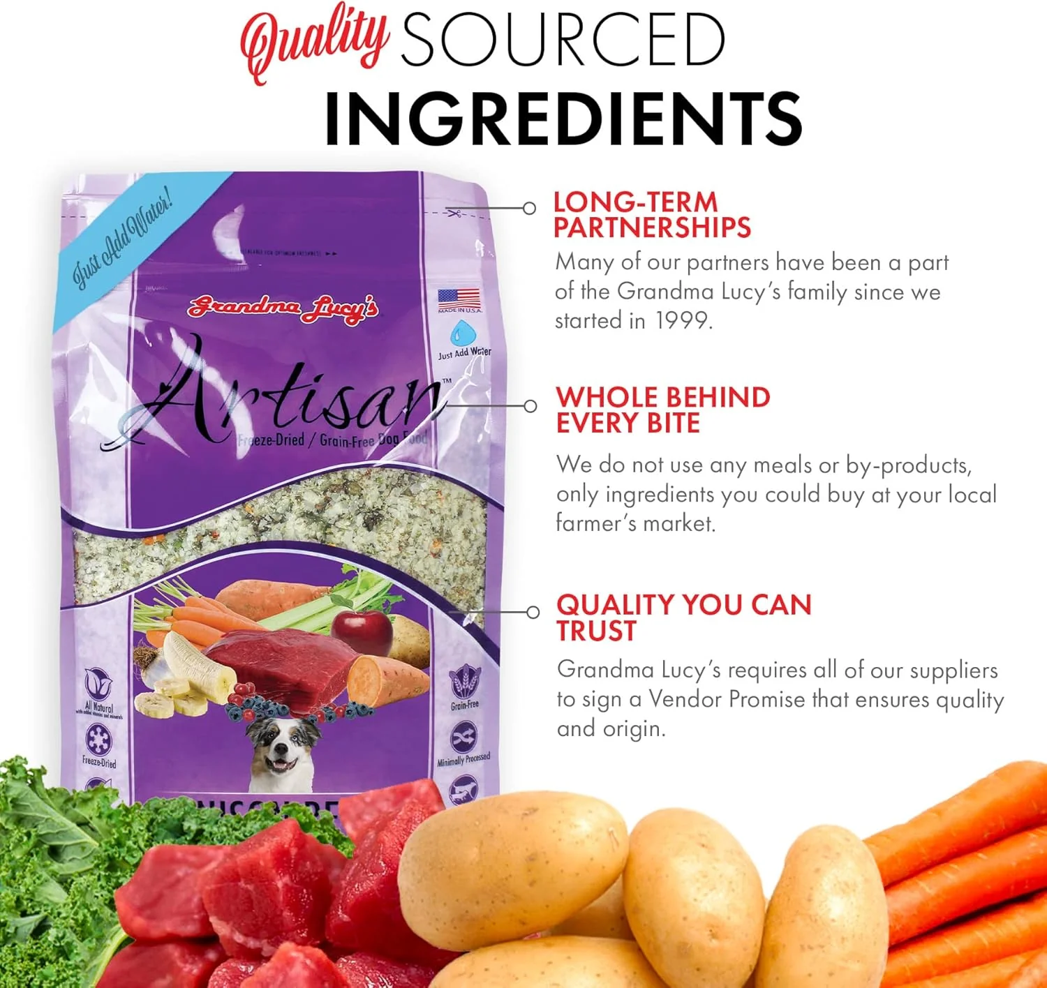 Grandma Lucy’s® Artisan™ Freeze Dried Grain Free Venison Recipe Dog Food - Image 4