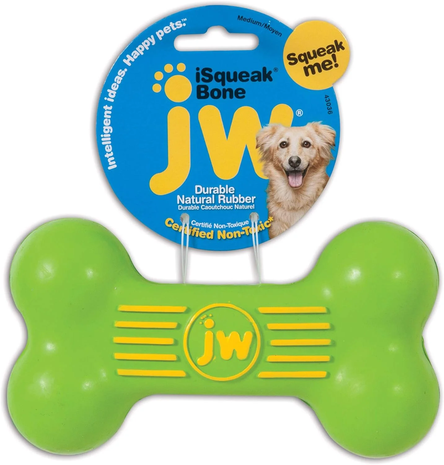 JW® iSqueak® Bone Dog Toy Assorted Color - Image 2