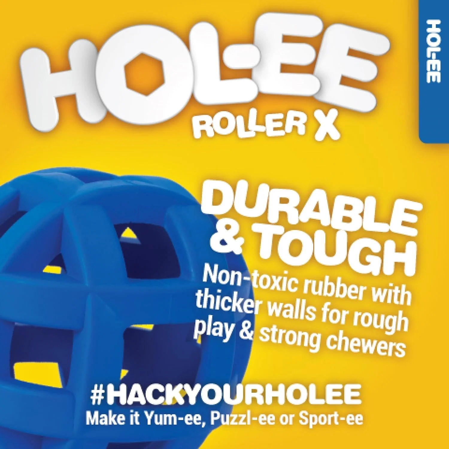 JW Pet Hol-ee Roller Extreme Dog Toy Puzzle Ball, Natural Rubber - Image 5