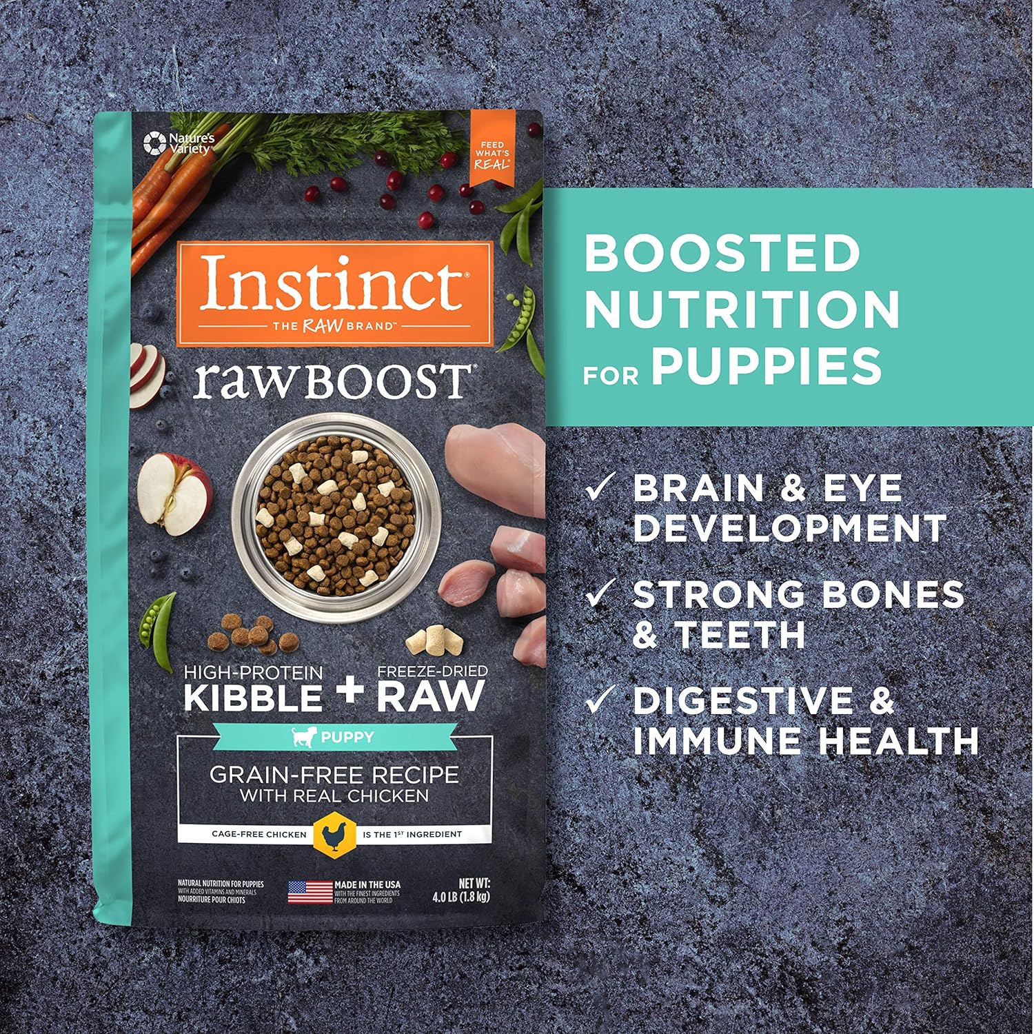 Instinct Raw Boost Puppy, Natural Dry Dog Food with Freeze Dried Pieces, Grain Free Recipe - Real Chicken - Image 5