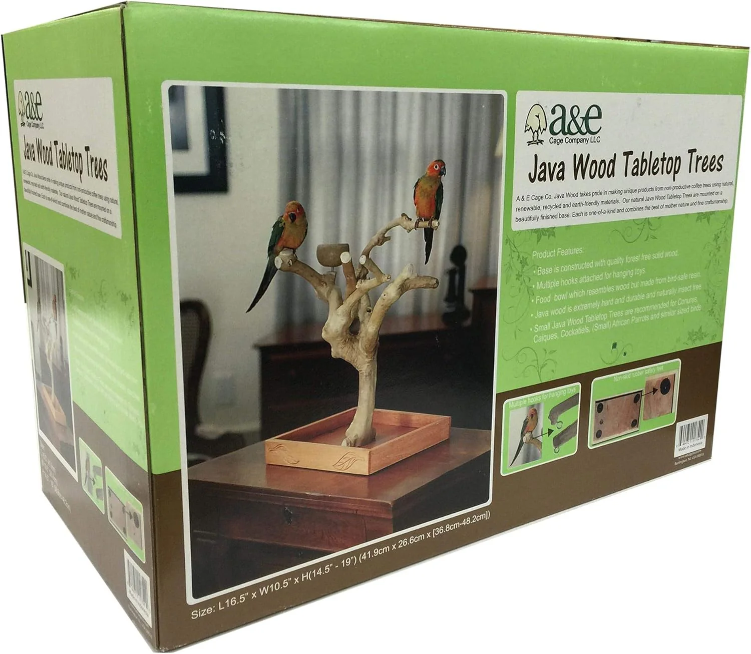 A&E Cages Small Java Table Top Bird Stand 15"x10"x 15" - Image 2