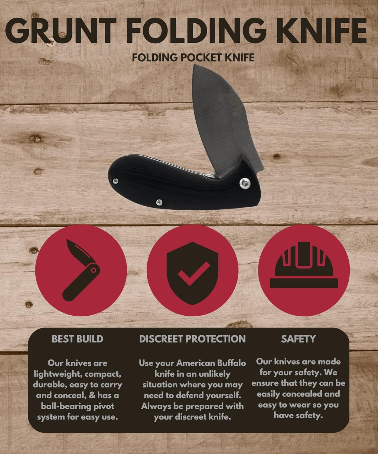 American Buffalo® Grunt Folding Knife - Image 5
